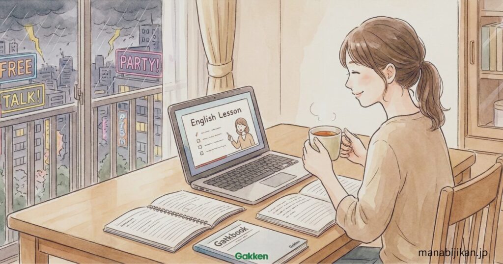 Kimini英会話と一般的な英会話スクールの比較イラスト