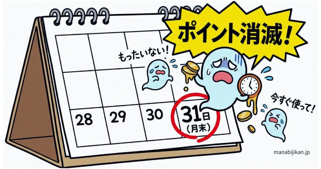 月末の日に「ポイント消滅！」